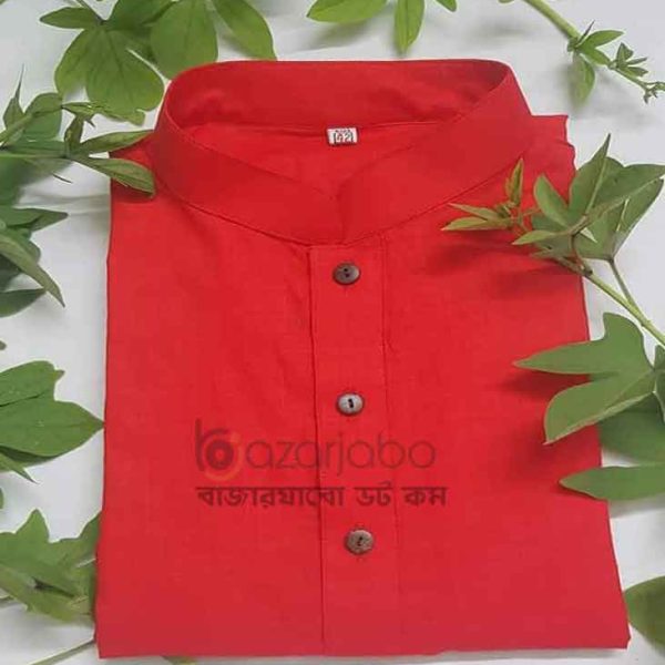 Aarong Cotton Solid Red Color Men’s Panjabi