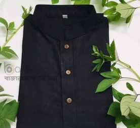 Aarong Cotton Solid Black Color Men’s Panjabi